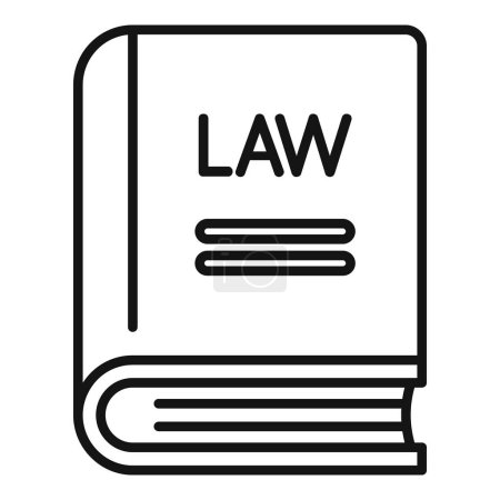 Illustration for Law book icon outline vector. Regulated products safety. Policy search rule law - Royalty Free Image