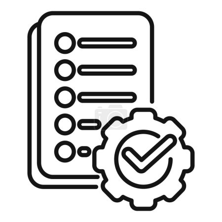 Control search document icon outline vector. Compliance rule. Search test check