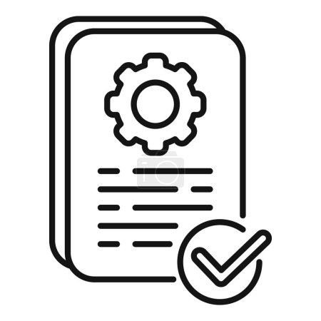 Approved document icon outline vector. Legal consumer search. Scale price trade