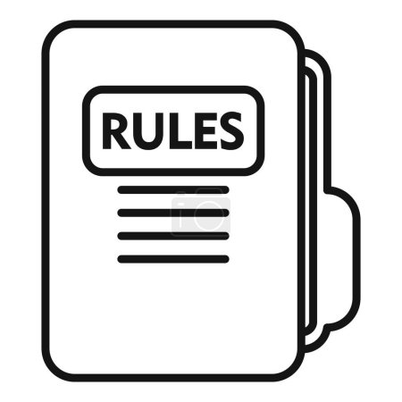 Folder legal rules icon outline vector. Regulated products. Policy avoid search
