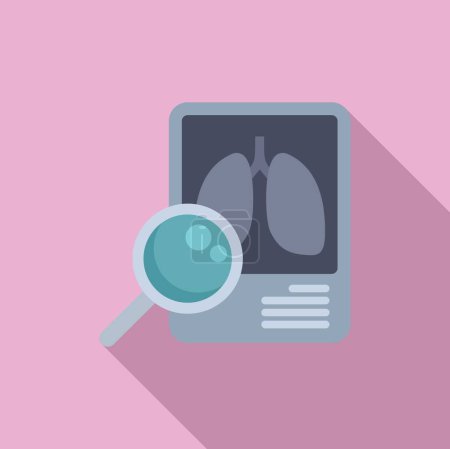 Diagnostic fluorography lungs icon flat vector. X ray control. Department respiratory