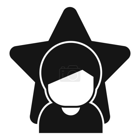 Pop star person icon simple vector. Worldwide famous. Online new avatar