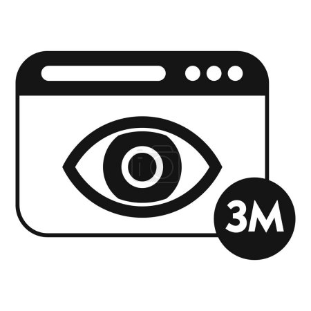 Millions views on webpage icon simple vector. New media content. Online search