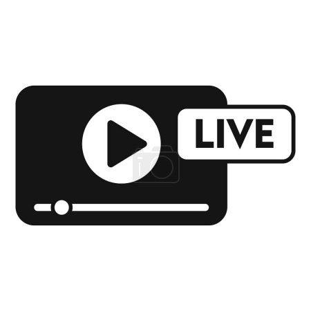 Ilustración de Video en vivo icono podcast vector simple. Plataforma de transmisión. Botón Play - Imagen libre de derechos