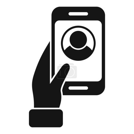 Illustration for Phone change avatar icon simple vector. Online media content. Handle device - Royalty Free Image