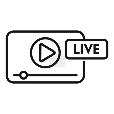 Live video podcast icon outline vector. Streaming platform. Play button