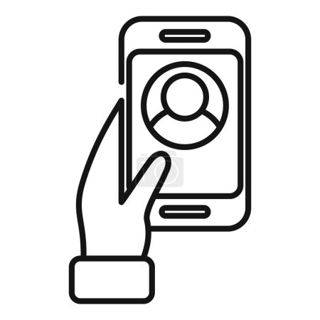 Phone change avatar icon outline vector. Online media content. Handle device