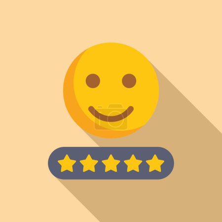Fast rating emoji icon flat vector. Game star button. Grin patron degree