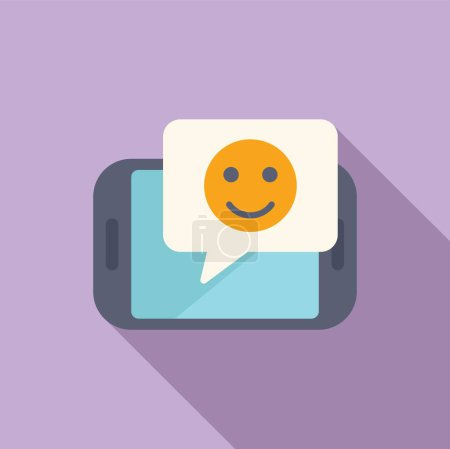 Téléchargez les illustrations : Emoji icône de niveau souriant vecteur plat. Bouton utilisateur de rang. Utilisateur d'expression de degré - en licence libre de droit