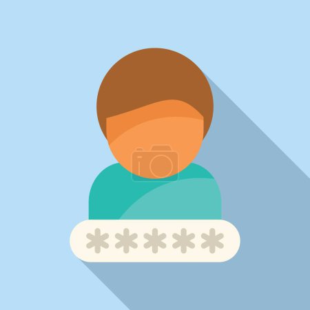 Illustration for Change user password icon flat vector. Two step access. Identity login process - Royalty Free Image