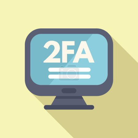 Vecteur plat d'icône d'accès au compte 2FA. Compte multi inscription. Internet à message sécurisé