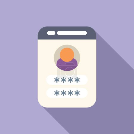 Illustration for User passcode access icon flat vector. Register verify. Step safe account - Royalty Free Image