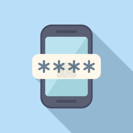 New message phone icon flat vector. Access account. Phone id dual process