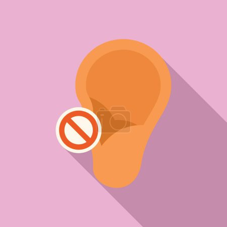 Hearing aid device icon flat vector. Mute social health. Sound lifestyle audiology