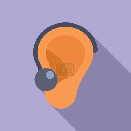 Hearing aid tool icon flat vector. Sign web education. Chat digital health