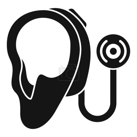 Modern hearing aid icon simple vector. Tool deafness mute. Regulation audiology