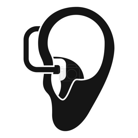 Icono de sordera del dispositivo vector simple. Audiología de implantes. Instrumento de audífono