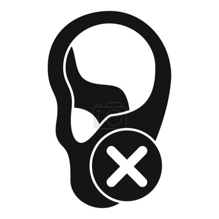 No hearing icon simple vector. Deafness human health. Medicine hearing aid