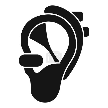 Modern hearing aid icon simple vector. Education social help. Deafness human