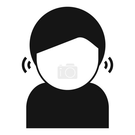 Person hearing aid device icon simple vector. Acoustic implant. Adult disabled