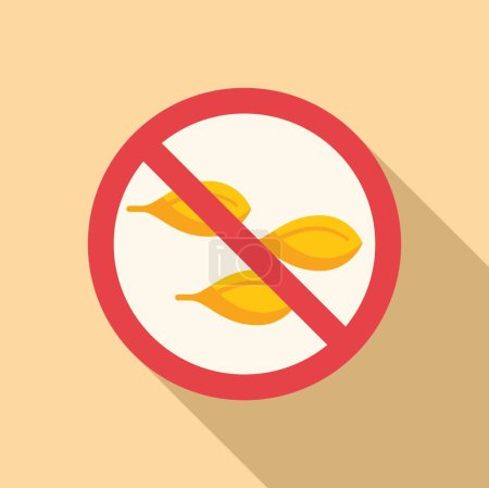 Restricted grains food icon flat vector. Gluten intolerance. Organic product disease