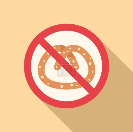 Bakery food pretzel icon flat vector. Meal product disease. Nutrition diet