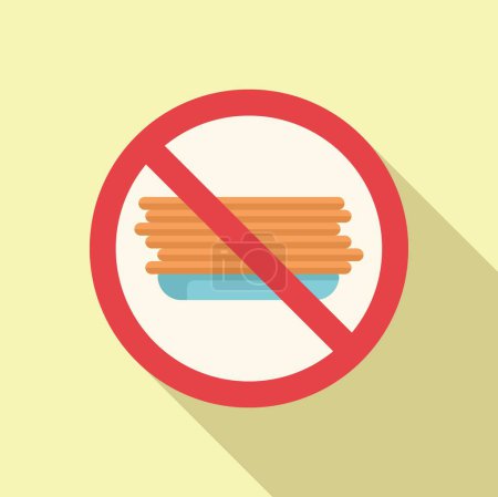 No eat pancakes icon flat vector. Organic food product. Gluten intolerance