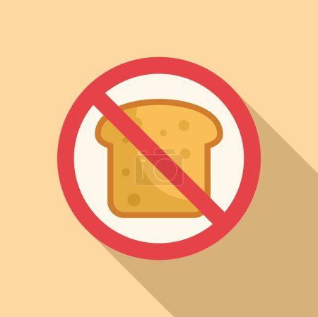 Beschränkte Brot essen Symbol flachen Vektor. Glutenunverträglichkeit. Allergische Erkrankungen