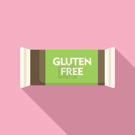 Gluten free bar pack icon flat vector. Fast food. Healthy person diet meal