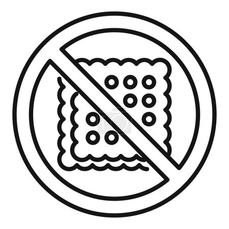 Restricted crackers icon outline vector. Gluten intolerance health. Diet product list