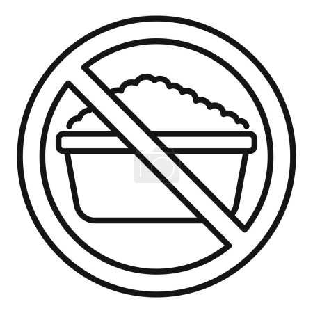 No rice food icon outline vector. Gluten intolerance product. Nutrition allergic