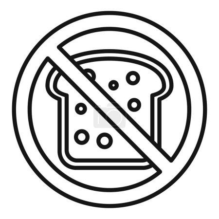 Restricted bread eat icon outline vector. Gluten intolerance. Allergic health disease
