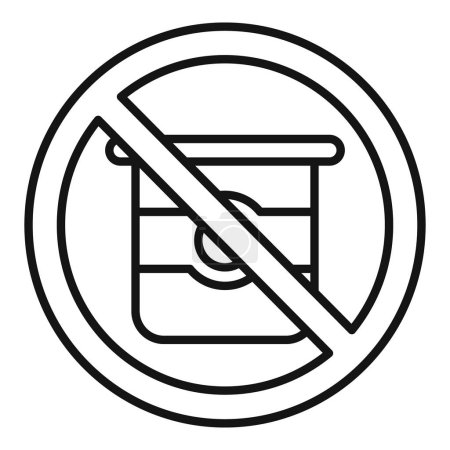No dairy products icon outline vector. Gluten intolerance. Human disease