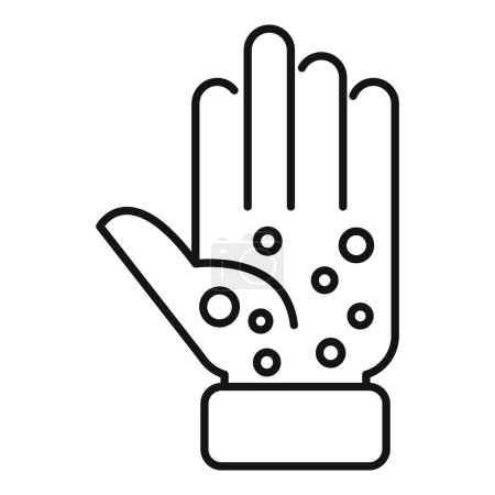 Hand with allergy icon outline vector. Gluten intolerance person disease. Care patient diet