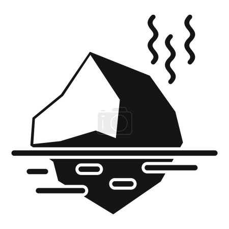 Sea level rise after melting iceberg icon simple vector. Flood risk. Climate change