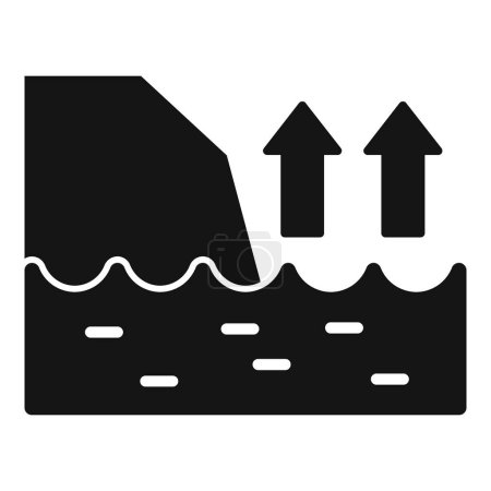 Sea level rise icon simple vector. Climate change risk. Ocean sign pollution