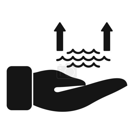 Téléchargez les illustrations : Soins icône de risque au niveau de l'océan vecteur simple. Catastrophes climatiques. Problème d'éco côte - en licence libre de droit