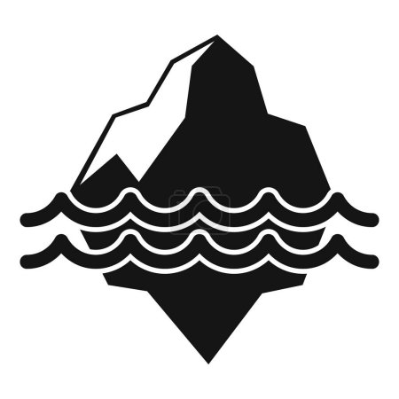 Iceberg melting problem icon simple vector. Climate change. Ocean eco effect