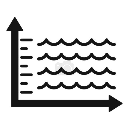 Sea level rise graphic icon simple vector. Climate disaster. Coast city risk