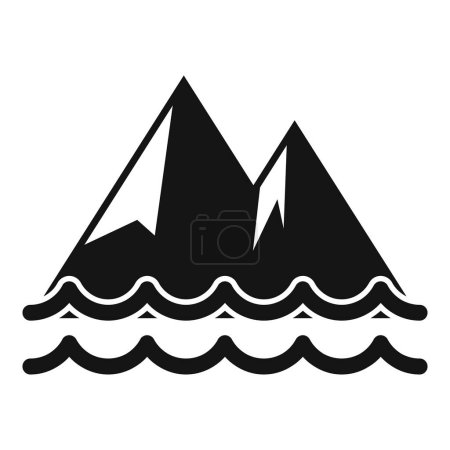 Illustration for Mountains floods icon simple vector. Ice melting. Climate change disasters - Royalty Free Image