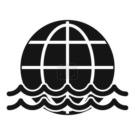 Global planet sea level rise icon simple vector. Climate change. World ecology risk