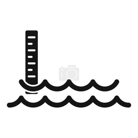 Téléchargez les illustrations : Problème de niveau de la mer icône vecteur simple. Catastrophes climatiques. Problème écologique - en licence libre de droit