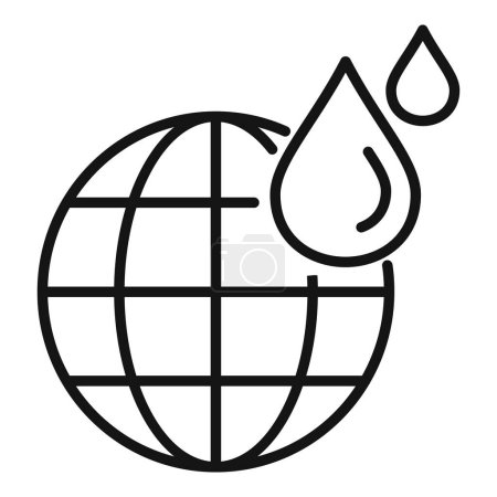 Illustration for Global sea level rise icon outline vector. Coastal city flood risk. World ecology problem - Royalty Free Image