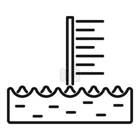 Sea level rise icon outline vector. Global climate change. Warming effect