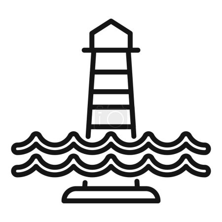 Sea level rise change icon outline vector. Climate disasters. Global warming effect