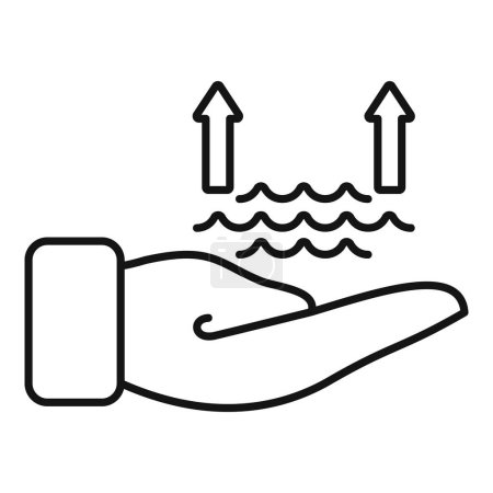 Care ocean level risk icon outline vector. Climate disasters. Coast eco problem