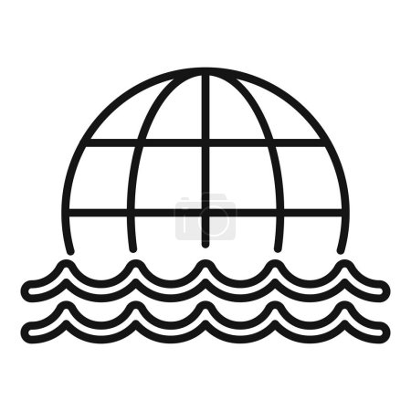 Global planet sea level rise icon outline vector. Climate change. World ecology risk