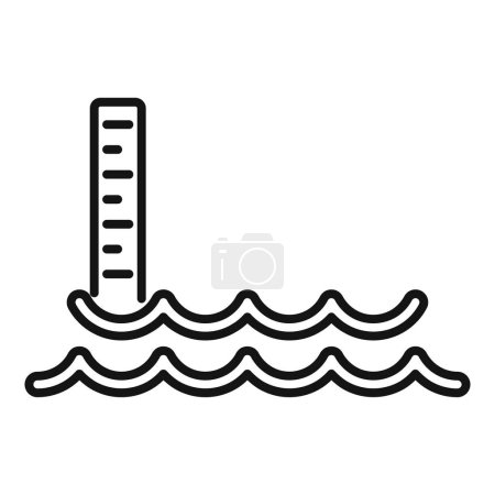 Sea level problem icon outline vector. Climate change disasters. Ecology problem