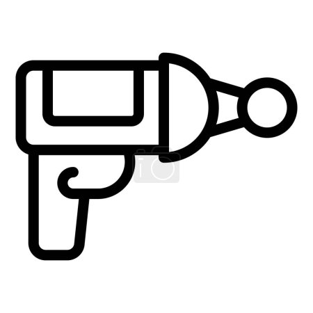 Puls Blaster Pistole Symbol Umrissvektor. Beam-Effekt-Schusswaffe. Futuristischer Spielzeiger