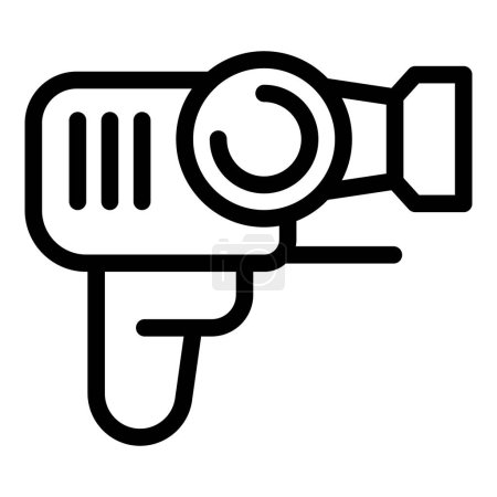 Dot laser gun icon outline vector. Lightning pointer. Fantasy energy weapon